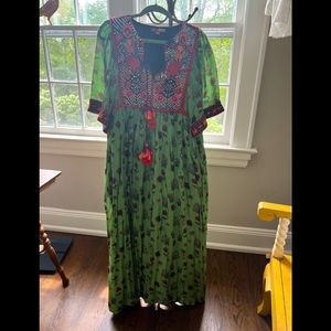 Anthropologie Handmade Maxi Embroidered Dress S